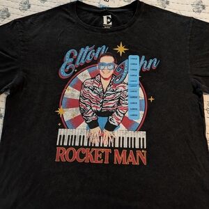Rocket Man Black Graphic T-Shirt